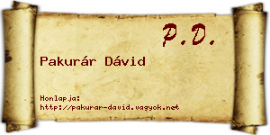 Pakurár Dávid névjegykártya