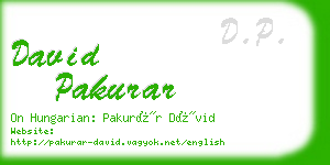 david pakurar business card